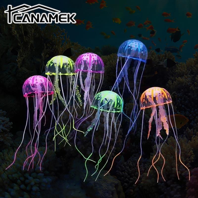 Pet Supplies Fish - Colorful Artificial Glowing Jellyfish Fish Tank